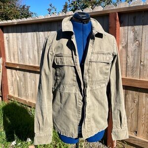 Vans Green Military Field Jacket with Relaxed Fit and Sturdy Fabric